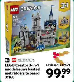 Intertoys LEGO Creator 3 in 1 middeleeuws kasteel met ridders te paard 31168 aanbieding