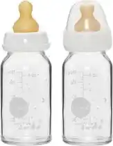 Bol.com HEVEA - Drinkfles - Glas - 2Pack - 120ml - m/speen 03-24 mnd aanbieding