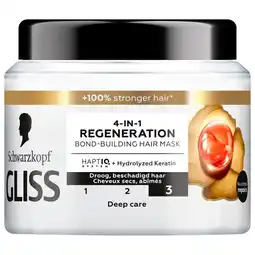 Trekpleister Gliss Total Repair 4-In-1 Regeneration Bond-Building Haarmasker aanbieding