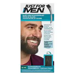 Trekpleister Just For Men Snor & Baard M-45 Donkerbruin Haarkleuring aanbieding