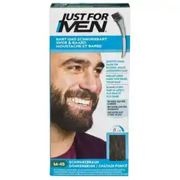 Trekpleister Just For Men Snor & Baard M-45 Donkerbruin Haarkleuring aanbieding