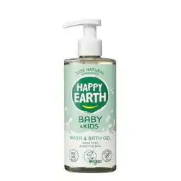 Trekpleister Happy Earth Baby & Kids 100% Natural Wash & Bath Gel aanbieding