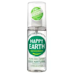 Trekpleister Happy Earth 100% Natural Geurloze Deodorant Spray aanbieding