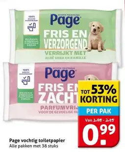 Hoogvliet Page vochtig toiletpapier aanbieding