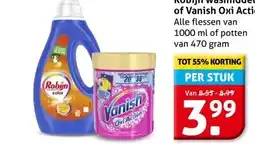 Hoogvliet Robijn wasmiddel of Vanish Oxi Action aanbieding