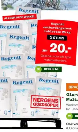Welkoop Regenit onthardingszout tabletten aanbieding