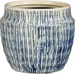 Intratuin Mica Decorations bloempot Martha blauw D 11 H 10 cm aanbieding