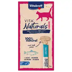 Pets Place Vitakraft Vita Naturals Liquid Snack - Kattensnack - Zalm 5 stuks aanbieding