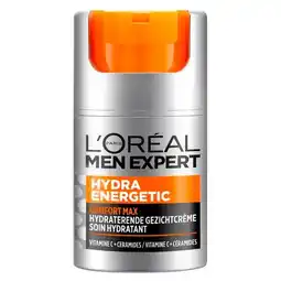 Trekpleister L'Oréal Paris Men Expert Hydra Energetic Comfort Max Hydraterende Gezichtscrème aanbieding