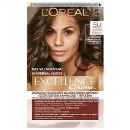 Trekpleister L'Oréal Paris Excellence 5U Nudes Lichtbruin Permanente Haarverf aanbieding