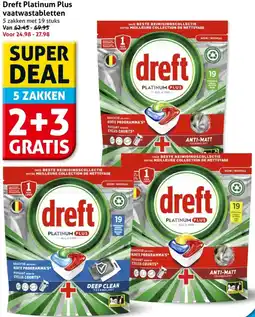 Hoogvliet Dreft Platinum Plus vaatwastabletten aanbieding
