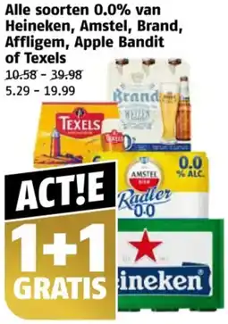 Poiesz Alle soorten 0.0% van Heineken, Amstel, Brand, Affligem, Apple Bandit of Texels aanbieding
