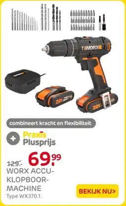 Praxis Worx Accu Klopboormachine aanbieding