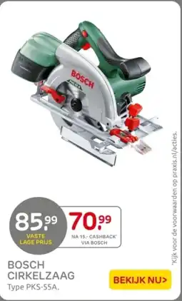 Praxis Bosch Cirkelzaag aanbieding