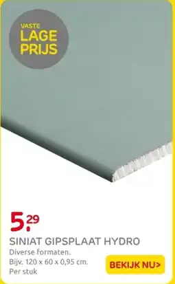 Praxis Siniat Gipsplaat Hydro aanbieding