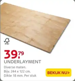Praxis Underlayment aanbieding