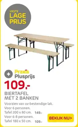 Praxis Biertafel Met 2 Banken aanbieding