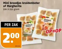 Poiesz Mini broodjes kruidenboter of Margherita aanbieding