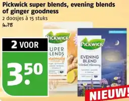 Poiesz Pickwick super blends, evening blends of ginger goodness aanbieding