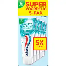 Etos Aquafresh White & Shine Tandpasta 5-Pack aanbieding