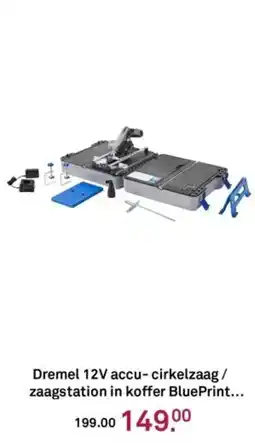Karwei Dremel 12V accu- cirkelzaag / zaagstation in koffer BluePrint. aanbieding
