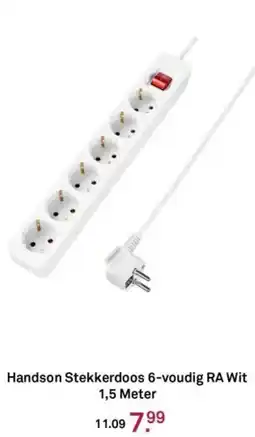 Karwei Handson Stekkerdoos 6-voudig RA Wit aanbieding