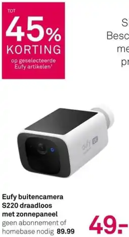 Karwei Eufy buitencamera S220 draadloos met zonnepaneel aanbieding