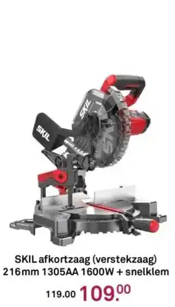 Karwei SKIL afkortzaag (verstekzaag) 216mm 1305AA 1600W + snelklem aanbieding