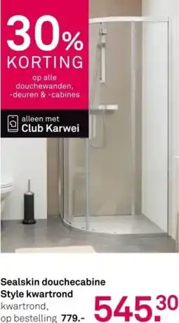 Karwei Sealskin douchecabine Style kwartrond aanbieding
