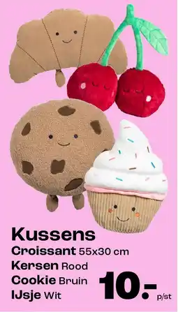 Kwantum Kussens Croissant ,Kersen, Cookie of IJsje aanbieding