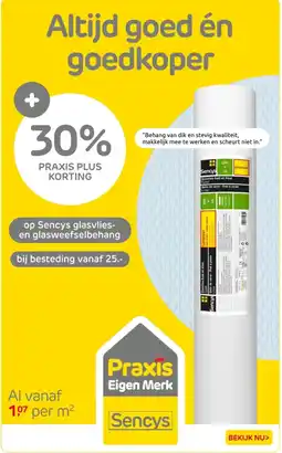 Praxis Sencys glasvlies en Glasweefselbehang aanbieding