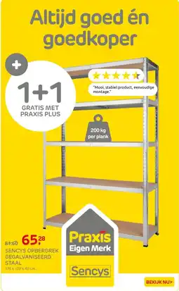Praxis Sencys opbergrek gegalvaniseerd staal aanbieding