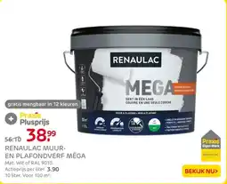Praxis Renaulac muur en plafondverf méga aanbieding