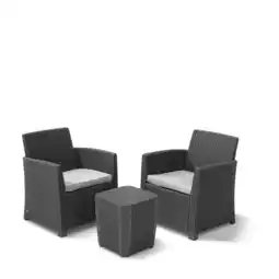 Praxis Allibert Balkonset Corona - Kunststof - Antraciet - 2 Personen aanbieding