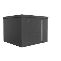 Praxis Biohort Metalen Tuinhuis Neo - Donkergrijs Metallic - 292x292cm - Dubbele Deur aanbieding