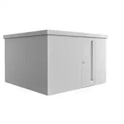 Praxis Biohort Metalen Tuinhuis Neo - Zilver Metallic - 348x348cm - Enkele Deur aanbieding