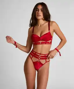 Hunkemoller Hunkemöller Hoog uitgesneden string met hoge taille Noeki Rood aanbieding