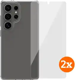 Coolblue BlueBuilt Protective Cover Samsung Galaxy S25 Ultra Transparant + Screenprotector Duo Pack aanbieding