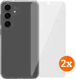 Coolblue BlueBuilt Protective Cover Samsung Galaxy S25 Plus Transparant + Screenprotector Duo Pack aanbieding