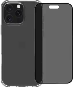 Coolblue BlueBuilt Protective Back Cover iPhone 16 Pro Max Transparant + Privacy Screenprotector aanbieding