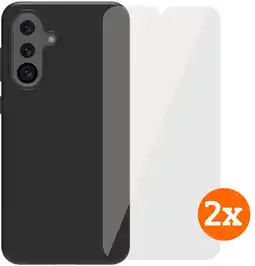 Coolblue BlueBuilt Samsung Galaxy A36 Back Cover Zwart + Screenprotector Glas Duo Pack aanbieding