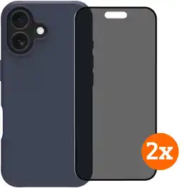 Coolblue BlueBuilt Protective Back Cover iPhone 17 Blauw + Privacy Filter Screenprotector Duo Pack aanbieding