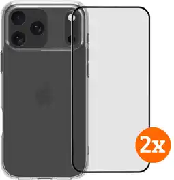Coolblue BlueBuilt Protective Back Cover iPhone 17 Pro Max Transparant + Screenprotector Duo Pack aanbieding