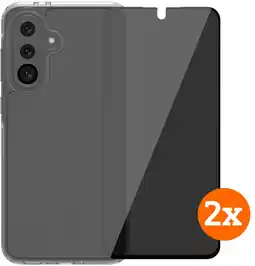 Coolblue BlueBuilt Protective Cover Samsung Galaxy A36 Transparant + Privacy Protector Duo Pack aanbieding