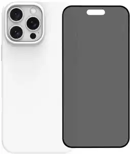 Coolblue BlueBuilt Back Cover iPhone 16 Pro Max Wit + Privacy Filter Screenprotector Glas aanbieding