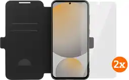 Coolblue BlueBuilt Samsung Galaxy S25 FE Book Case Zwart + Screenprotector Glas Duo Pack aanbieding