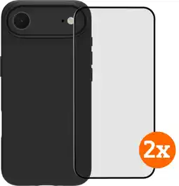 Coolblue BlueBuilt Protective Back Cover MagSafe iPhone Air Zwart + Screenprotector Glas Duo Pack aanbieding