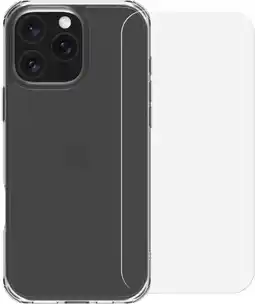 Coolblue BlueBuilt Protective Back Cover iPhone 16 Pro Max Transparant + Screenprotector Glas aanbieding