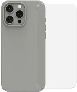 Coolblue BlueBuilt Back Cover iPhone 16 Pro Max Grijs + Screenprotector Glas aanbieding