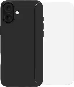 Coolblue BlueBuilt Back Cover Apple iPhone 16 Plus Zwart + Screenprotector Glas aanbieding